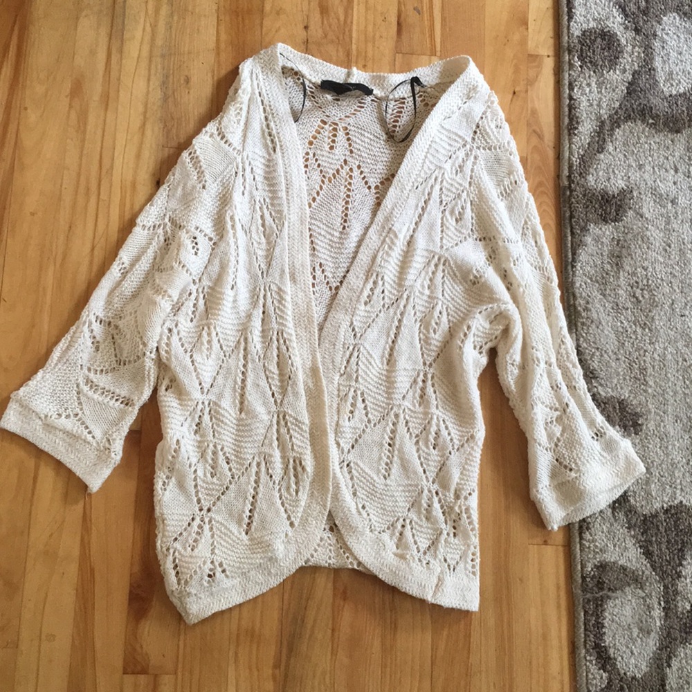 White Crochet Sweater